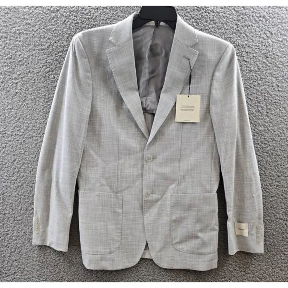 Calvin Klein Slim Fit Sport Coat Blazer Men's 38R Heather Grey Front Button